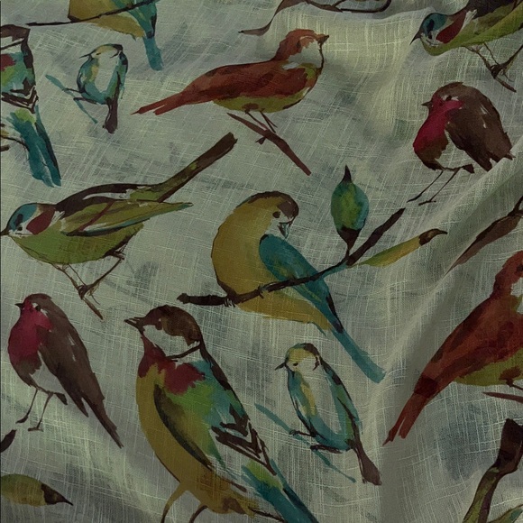 Pier 1 Colorful Bird Print Sheer Curtains 2 PANELS - Picture 1 of 8